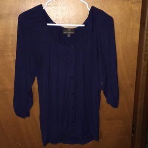 Navy half sleeve blouse